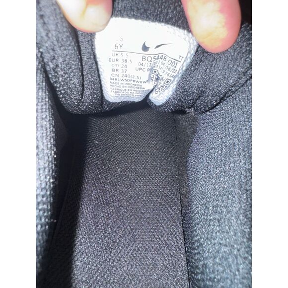 Nike Court Borough Low Triple Black Grade School Kids Boys Size 6Y Black - Picture 6 of 6